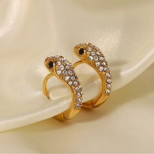 Snake Earrings with Zircon